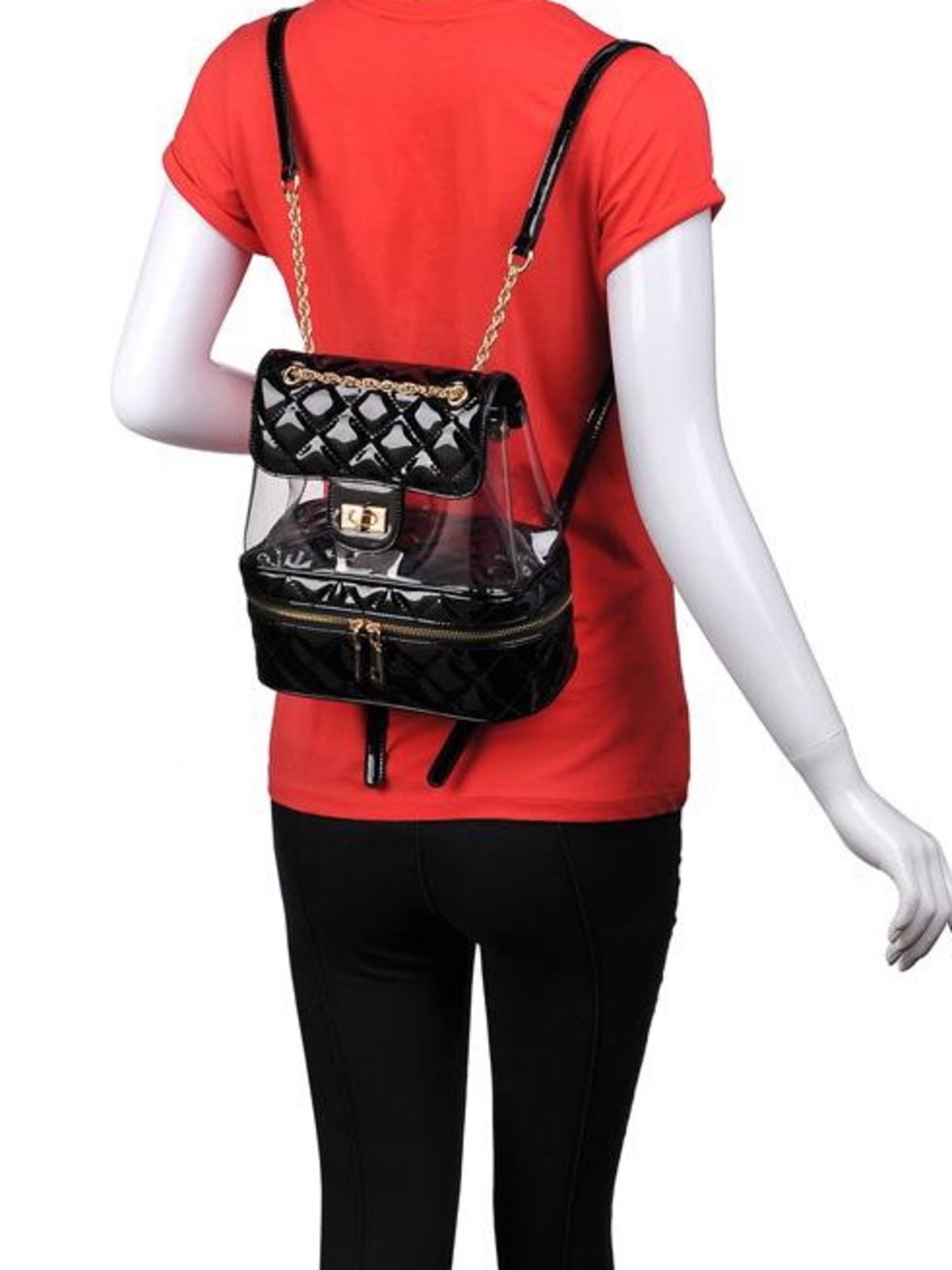 NWT AQUA Janet Backpack in Black